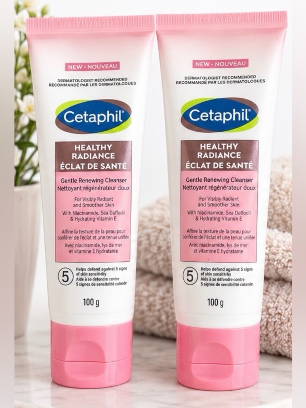 Cetaphil Healthy Radiance Gentle Renewing Cleanser 100g Lot of 2 NWT
